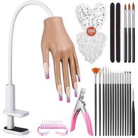 Practice Hand for Acrylic Nails: Nail Tips Won't Fall off From Fake Nail Practice Hand - Flexible Nail Mannequin Hand Practice for Beginners