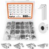 FullFun 880PCS M2 M3 M4 M5 Hex Socket Flat Head