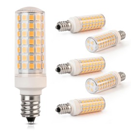 E12 LED Bulb 6W Equivalent to 60W Incandescent Candelabra Bulbs Soft White 3000K 900 Lumens Non-Dimmable, Pack of 5