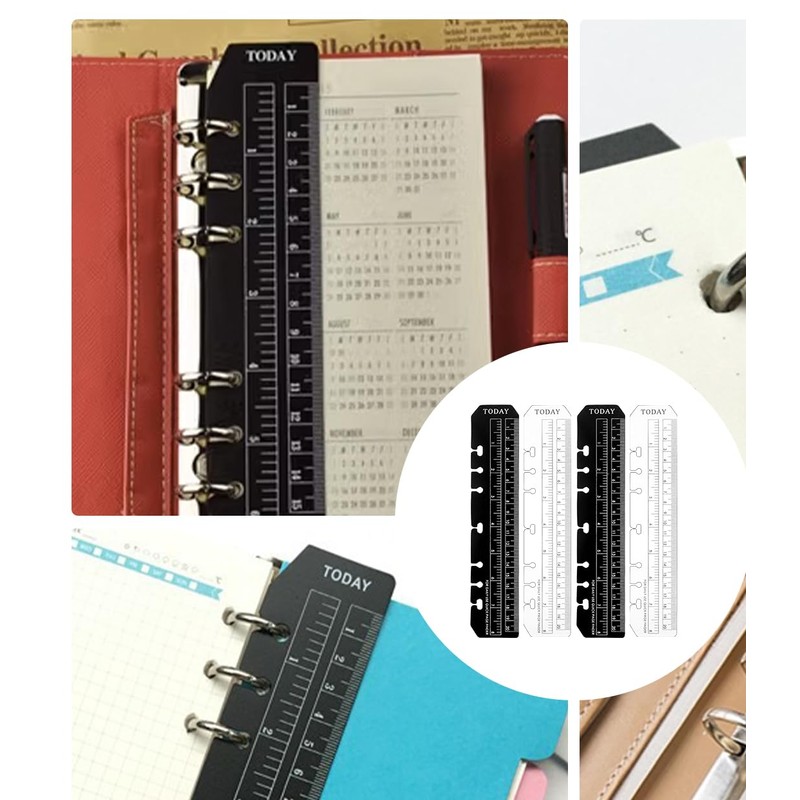 Pack of 4 A5 Ruler Bookmarks 20 cm Black for
