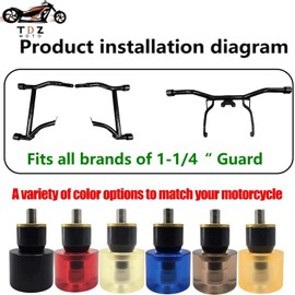 TDZ Motorcycle Decorative Wheel Install on 1-1/4" Engine Saddlebag Guard for Harley & Any Other Brand 1.25” Crash bar, Violet Wheel