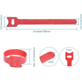 28PCS magic tape tie Fastening Cable Ties Reusable, Premium 6-Inch Adjustable Cord Ties, Microfiber Cloth Cable Management Straps Hook Loop Cord Organizer Wire Ties Reusable (7 Colors)