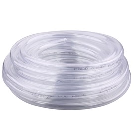 DERPIPE Clear Vinyl PVC Tubing 1/4" ID X 3/8" OD Plastic Flexible Food Grade Hose 25 Feet