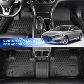 SSESS Car Floor Mats for Honda Accord 2018-2022 Accessories (Include Hybrid),TPE All Weather Protection Floor Mats,Custom Fit 1st&2nd Row Car Floor Liners Set,Heavy Duty Accessories,Black