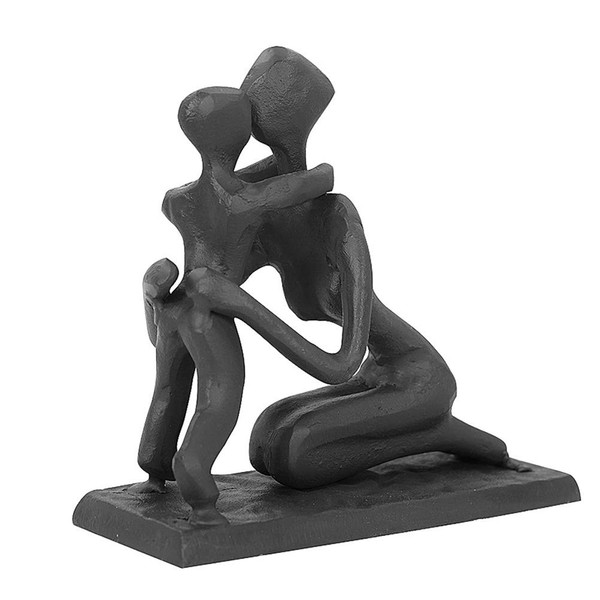 Aoneky Mother and Son Figurine - Mother Holding Child Statue, Cast Iron Family Sculpture, Abstract Art Metal Ornaments, Decoration for Home, Gift for Mother's Day Birthday Christmas (Black)