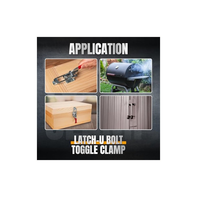 POWERTEC 20306 Heavy Duty Adjustable Latch-Action U Bolt Toggle Clamps