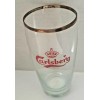 Vintage 1960's Carlsberg beer red crown Logo gold rimmed Pilsner