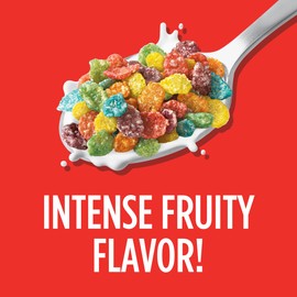 Marshmallow Fruity PEBBLES Breakfast Cereal for Kids, Gluten Free, Made with Sweetend Puffed Rice, 11 oz