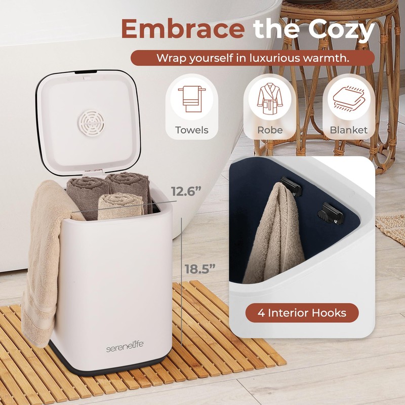 SereneLife Towel Warmer Bucket - Compact 23L Bathroom Towel Heater