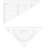 Concise 118411 Color Triangular Ruler Set, 5.9 inches (15 cm),