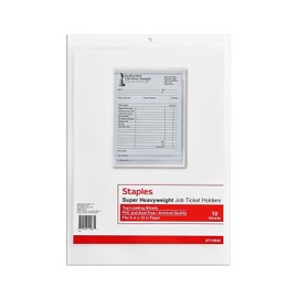 Staples Job Ticket Holders, 9-inch x 12-inch, Clear, 30/Carton (ST15946/15946VS)