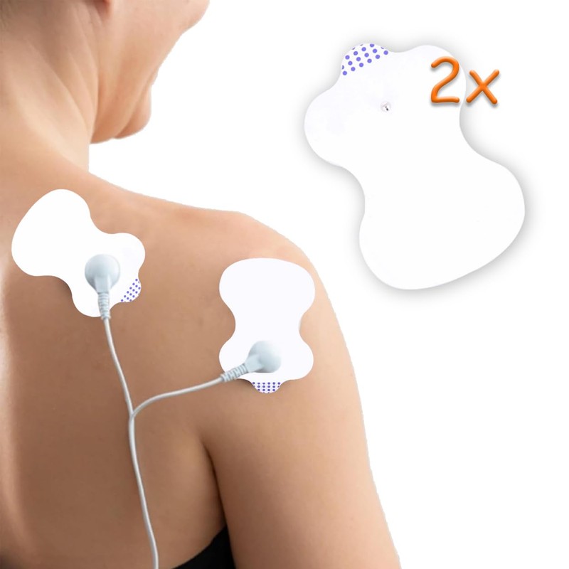 Pack of 2 anatomical TENS electrodes with hypoallergenic gel