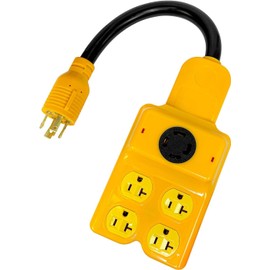 Portvoi NEMA L14-30P to 4X 5-20R & L14-30R Generator Splitter Adapter, 30A 4-Prong to 15A/20A/30A Power Cord, 125/250V, 7500W, ETL Listed