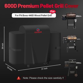 Comnova Grill Cover for Pit Boss 440D - Premium Wood Pellet Smoker Cover for Pitboss Waterproof & Heavy Duty, 600D Pellet BBQ Cover for Pit Boss Mahogany 440 Deluxe, Mile Hybrid, and 73440 Deluxe