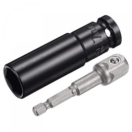 sourcing map 1/2" Drive Socket Accessory Set, 17mm Deep 6-Point Impact Socket 3" Length and 1/4" Hex Shank Adapter