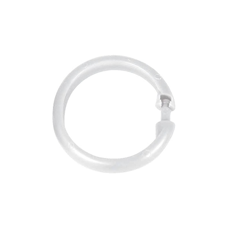 WENKO Shower Curtain Rings Large White Set of 12 White
