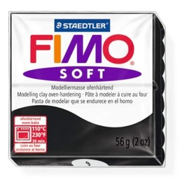 Staedtler Fimo Soft Black (9) Oven Bake Modelling Clay Moulding Polymer Block Colour 56g (1 Pack)