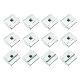 METALLIXITY 12 Piece Slide-In T Nuts (M5 Thread) for 4040 Series Aluminum Extruded Profiles Carbon Steel T-Slot Nut Fasteners