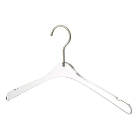 YBM Home Quality Acrylic Clear Hangers Made of Clear Acrylic for a Luxurious Look and Feel for Wardrobe Closet, Clothes Hangers Organizes Closet, Kid, Silver, 4110-1