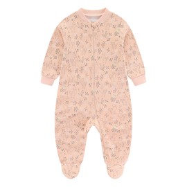 Ecojoy Baby Girls Boys Footed One-Piece Romper Cotton Long Sleeve Jumpsuit Zip Front Footie Romper 0-12 Month