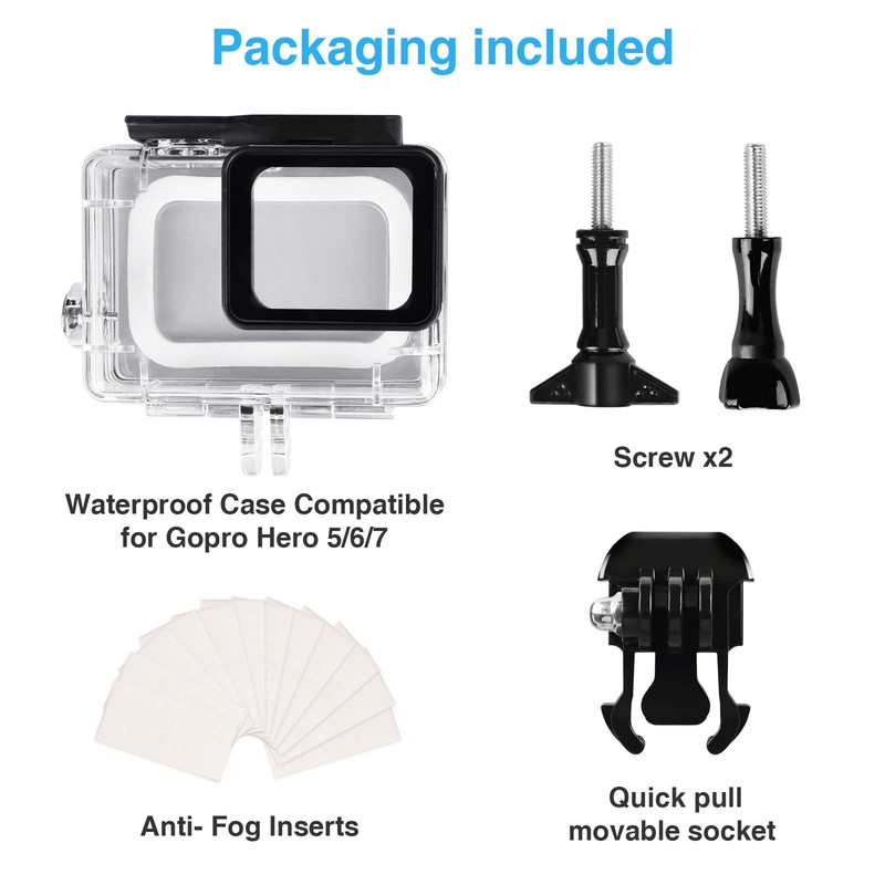 REDTRON Waterproof Housing Case for GoPro Hero 5/6/7, 60M Diving