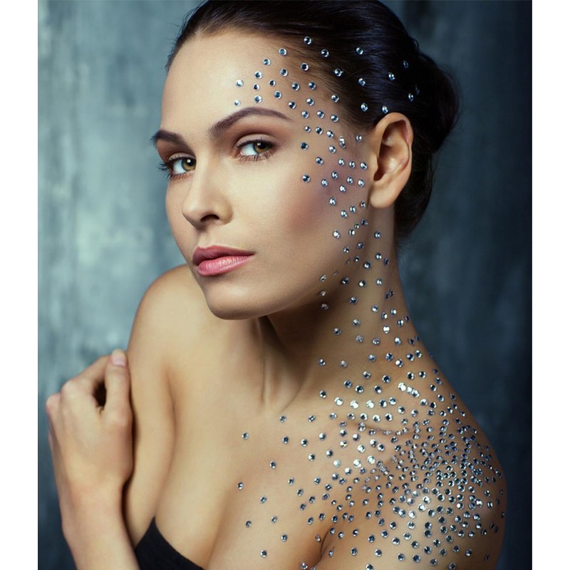 3 Sheets Face Gems Self Adhesive Rhinestones Stick on Face