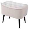 BIRDROCK HOME Tufted Curve Ottoman Velvet Foot Stool - Upholstered
