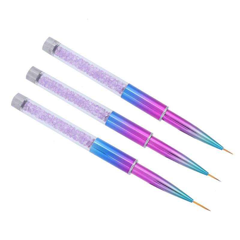 3Pcs Nail Liner Brush Lid Gradient UV Gel Pattern Drawing
