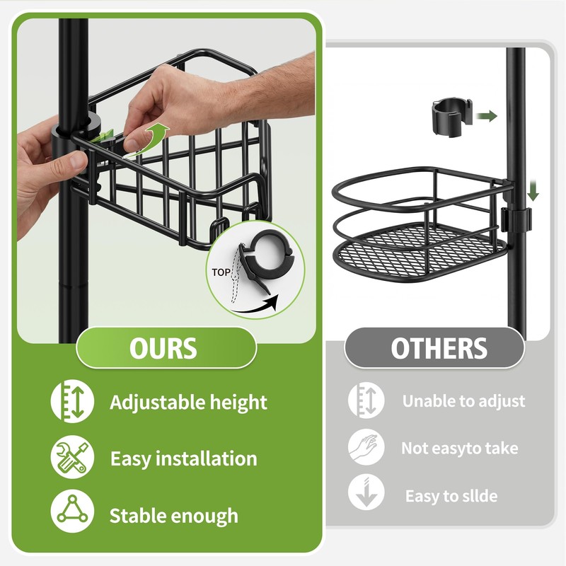 DAOYA Shower Caddy Tension Pole Shower Organizer Tension Rod with