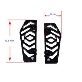 POWER JAMES Aluminum Black 13.5" L * 5.0" W Big Rider's Driver's Floorboard Foot Pedal Footboard Fits for Harley Davidson Touring FLHX,FLHR, FLHX, FLTR, 2012-16 FLD and 86-2017 FL Softail- (Black)