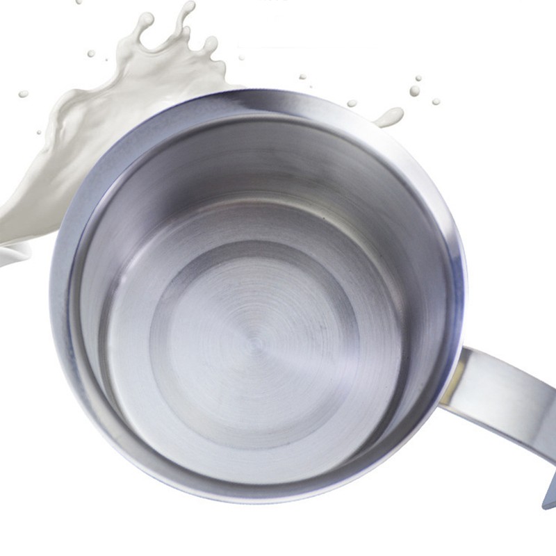 400cc Manual Milk Creamer Frother Double Layer Filter Stainless Steel