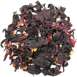 Organic Hibiscus Flowers Herbal Loose Tea by Marcoina - Cut Petals, 56g in Resealable Bag, Caffeine-Free from Egypt - Perfect for Hot or Cold Brew Tea - Known as Hibiscus sabdariffa. - 2oz.