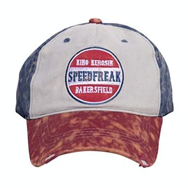 King Kerosin Men's Snapback Cap Flat Brim Cap Embroidery Print Speedfreak, red