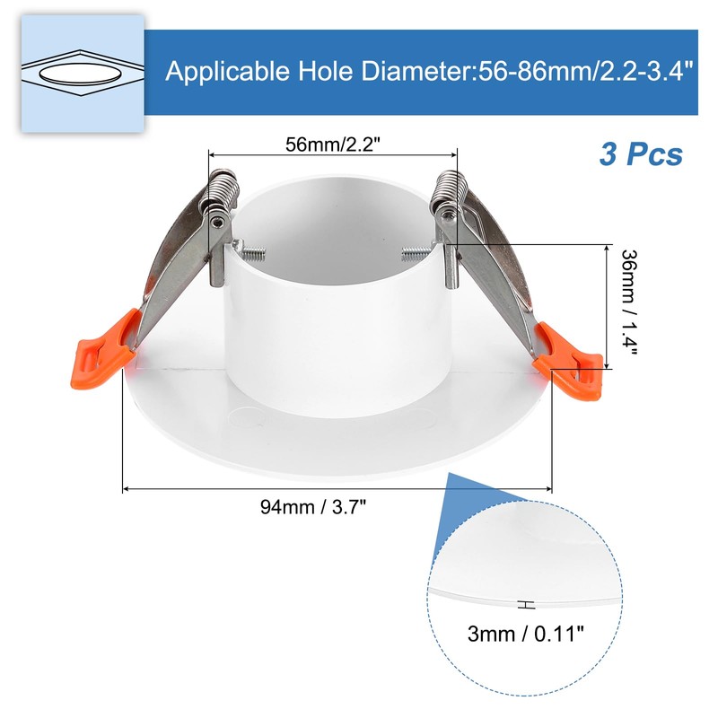 PATIKIL 94mm / 3.7" Diameter Spring Ceiling Hole Cover Plate,