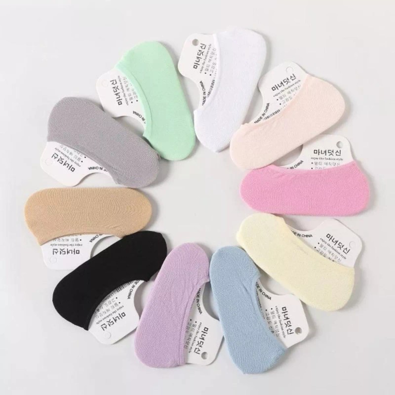 Veraly Calcetines Invisibles 12 Par Colores Pastel Suaves Ligeros
