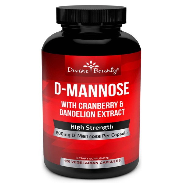 Divine Bounty D-Mannose Capsules - 600mg D Mannose Powder per