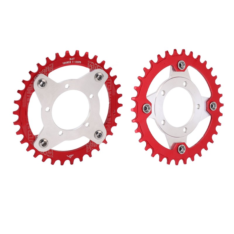 34T 104 BCD Electric Bike Chainring and Adapter for Bafang