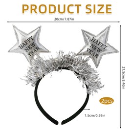 Pack of 2 Happy New Year Headbands, New Year Decorative Headband, New Year Party Hair Accessories Headbands, New Year's Eve for Adults and Children, New Year's Eve Decoration Tiara, New Year's Eve