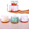 ROSE CREATE 4 pcs 4 Inches Ceramic Marbleizing Style, Big