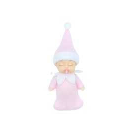 LovelfStory Elf Accessories Sleeping Baby, Tiny Christmas Elf Girl and Boy Baby Doll for Xmas Gift (Pink)