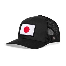 HAKA Japanese Flag Hat – Japan Trucker Hat for Men & Women, Adjustable Baseball Cap, Mesh Snapback, Outdoor Golf Hat - Black