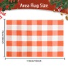USTIDE Buffalo Plaid Check Rug Orange and White Cotton Rug