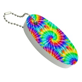 GRAPHICS & MORE Tie Dye Pattern Floating Keychain Oval Foam Fishing Boat Buoy Key Float