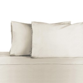 Martex 225 Thread Count 100% Cotton Rich 4 Piece Queen Bed Sheet Set - Queen Sheet Set - 1 Fitted Sheet, 1 Flat Sheet, 2 Pillow case - Hotel Quality - Super Soft - Ivory Sheet Set (Queen, Ivory)