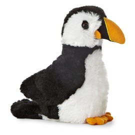 Aurora® Adorable Mini Flopsie™ Puffin Stuffed Animal - Playful Ease - Timeless Companions - Black 8 Inches