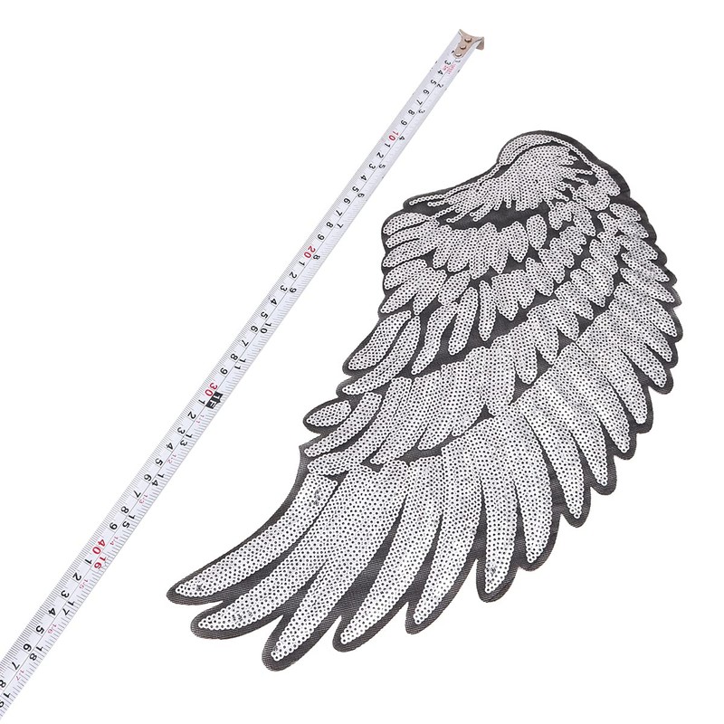 Tiardey Large Angel Wings Sequin Patches Iron on Sew on