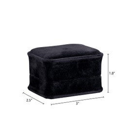 Allure - Rich Suede Black Luxury Ring Box With Double Ring Slot, Elegant Diamond Ring Case, With Black Velour Interior, Jewelry Display Gift Box, For Unique Proposal Or Wedding