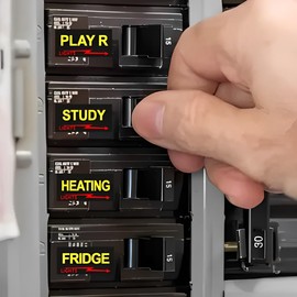 Electrical Box Labels, Breaker Box Labels Stickers, Circuit Breaker Labels Electric Panel Box, Breaker Panel Labels Stickers, Circuit Breaker Box Labels, Electrical Outlet Stickers - 1 Sheet