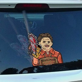Chainsaw Killer WiperTags with Decal attaches to Rear Vehicle Wiper