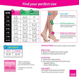 Mediven Comfort 20-30mmHg Petite Knee High Closed Toe : Ebony Size I